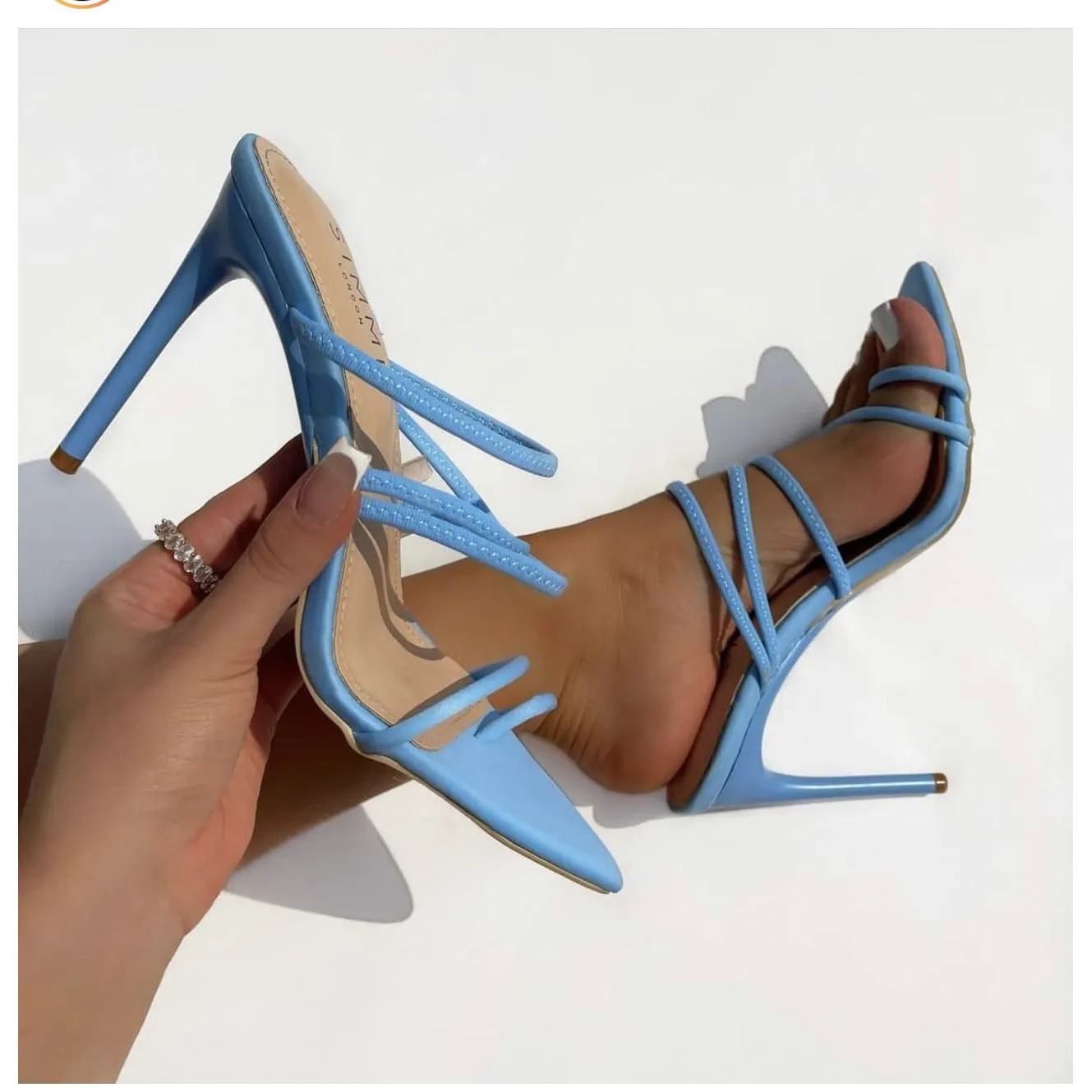 Chic Strappy Stiletto Mule Heels for Women