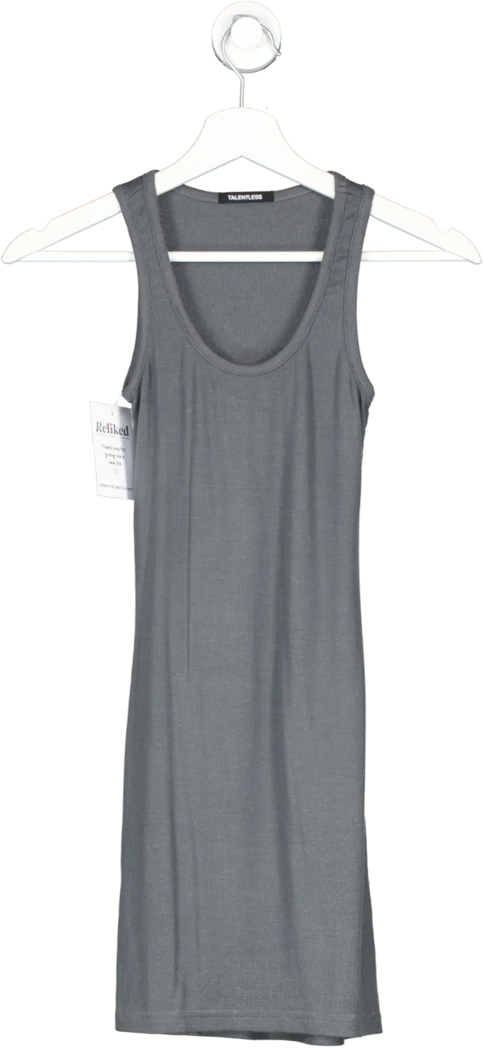 TALENTLESS Grey Modal Tank Dress UK XS