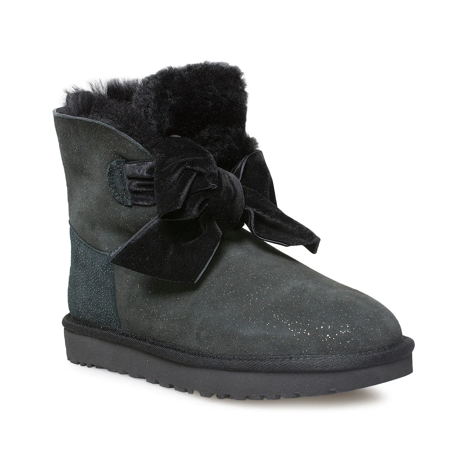 UGG Gita Twinkle Bow Mini Black Boots - Women's