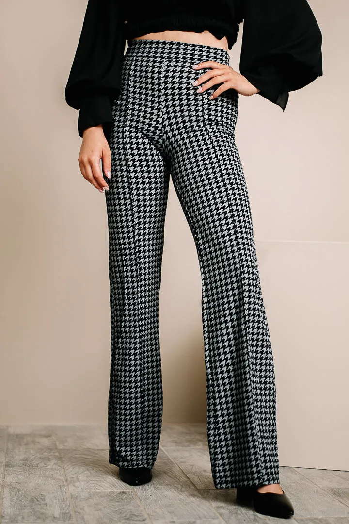 Victoria Houndstooth Wide Leg Pants