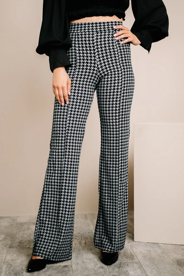 Victoria Houndstooth Wide Leg Pants