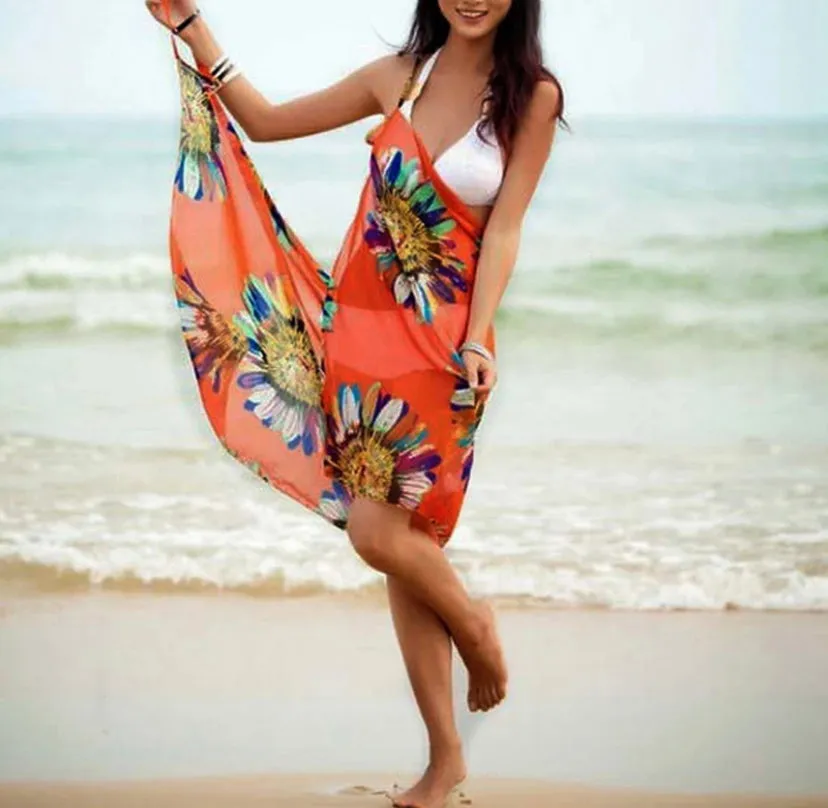 WOMEN COLORFUL BEACH COVER UP DRESS