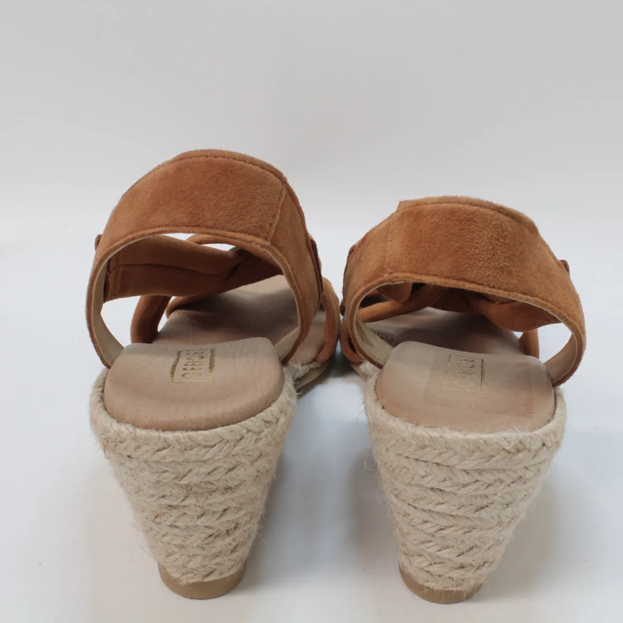 Womens Office Melly Strap Detail Espadrilles Tan Suede Uk Size 7