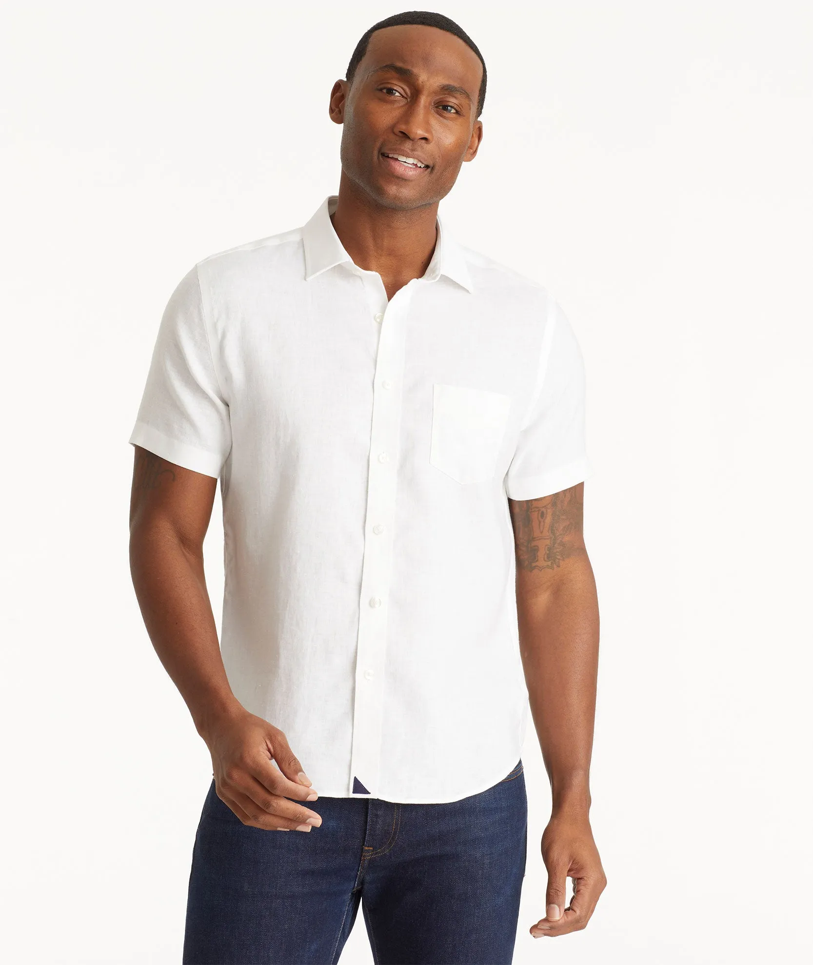 Wrinkle-Resistant Linen Short-Sleeve Cameron Shirt